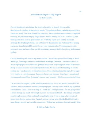 Circular Breathing in 13 Easy Steps™ by Tadeu Coelho