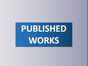 Works Published